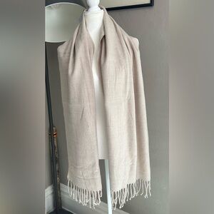 H&M Cream Scarf with Fringe